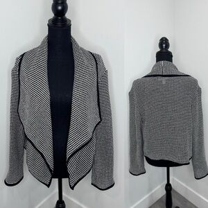 Hugo Boss Wool Blend Black and White Long Sleeve Cardigan (sz 4)